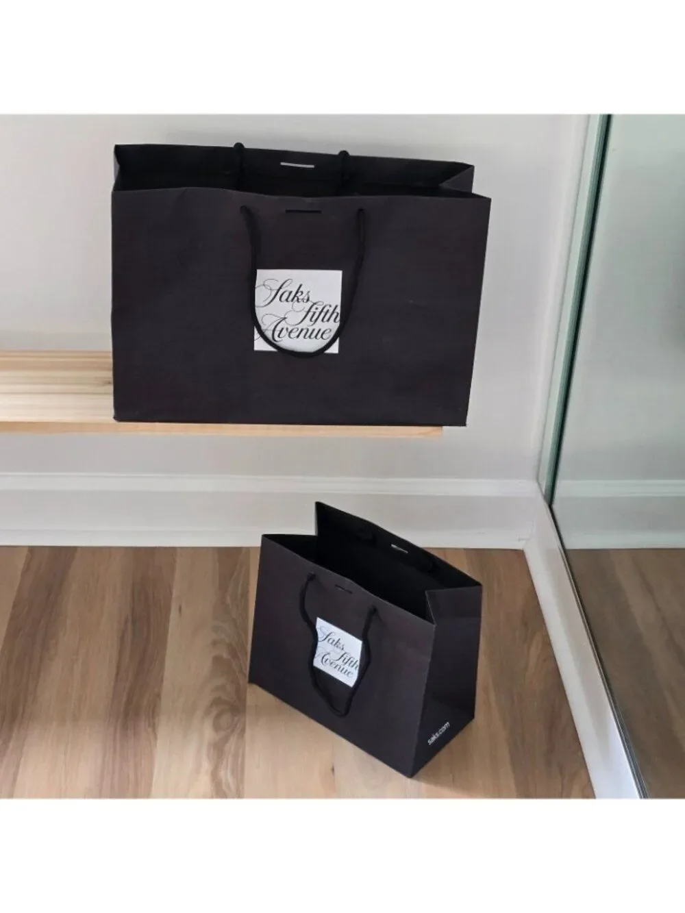 2 Authentic Saks 5th Avenue Paper Shopping Bags Totes